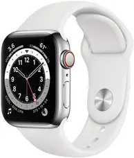 Смарт-годинник Apple Watch Series 6 GPS + Cellular 40mm Silver Stainless Steel Case w. White Sport B. (M02U3)