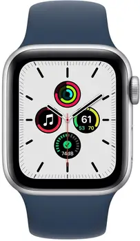 Смарт-годинник Apple Watch SE GPS 40mm Silver Aluminum Case w. Abyss Blue S. Band (MKNY3)