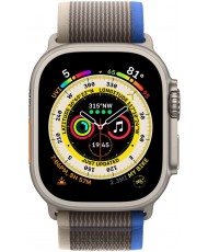 Смарт-годинник Apple Watch Ultra GPS + Cellular 49mm Titanium Case with Blue/Gray Trail Loop - M/L (MQF33/MQEJ3/MQFV3)