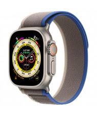 Смарт-годинник Apple Watch Ultra GPS + Cellular 49mm Titanium Case with Blue/Gray Trail Loop - M/L (MQF33/MQEJ3/MQFV3)