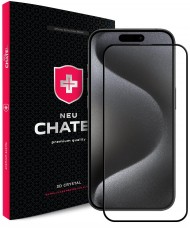 Защитное стекло для смартфона NEU Chatel Corning Gorilla Glass Anti-Static with Mesh Front Black для iPhone 15 Pro Max (NEU3D15PMB)