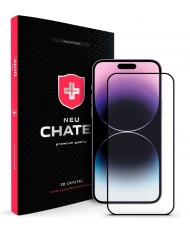 Захисне скло для смартфона NEU Chatel Corning Gorilla Glass Anti-Static with Mesh Front Black для iPhone 15 Plus/14 Pro Max (NEU3D15PB)