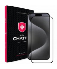 Защитное стекло для смартфона NEU Chatel Corning Gorilla Glass Anti-Static with Mesh Front Black для iPhone 15 Pro Max (NEU3D15PMB)
