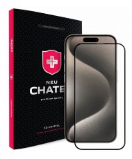 Захисне скло для смартфона NEU Chatel Corning Gorilla Glass Anti-Static with Mesh Front Black для iPhone 15 Pro (NEU3D15PLB)