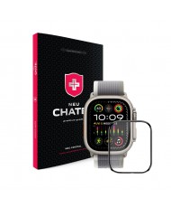 Захисне скло для смарт-годинника NEU Chatel Corning Gorilla HD Glass Protector for Apple Watch Ultra 49mm Black (NEU3D49WTCH)
