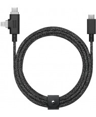 Кабель Native Union Belt Cable Duo Pro 240W USB-C to USB-C & Lightning 2.4 m Cosmos Black (BELT-PROCCL-COS-NP)