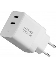 Мережевий зарядний пристрій Native Union Fast GaN Charger PD 35W Dual USB-C Port White (FAST-PD35-WHT-EU)