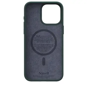 Чохол Njord Salmon Leather MagSafe Case Dark Green для iPhone 15 Pro Max (NA54SL02)
