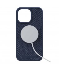Чехол Njord Salmon Leather MagSafe Case Petrol Blue for iPhone 15 Pro Max (NA54SL01)