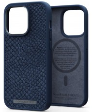 Чехол Njord Salmon Leather MagSafe Case for iPhone 14 Blue (NA41SL01)