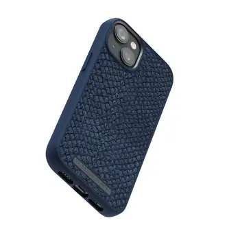 Чехол Njord Salmon Leather MagSafe Case for iPhone 14 Blue (NA41SL01)