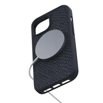 Чехол Njord Salmon Leather MagSafe Case for iPhone 15 Black (NA51SL00)