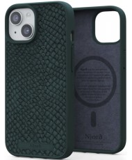 Чехол Njord Salmon Leather MagSafe Case for iPhone 15 Dark Green (NA51SL02)
