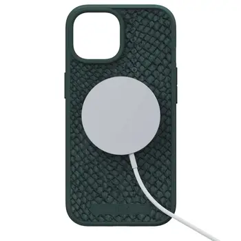 Чехол Njord Salmon Leather MagSafe Case for iPhone 15 Dark Green (NA51SL02)