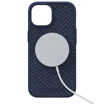 Чехол Njord Salmon Leather MagSafe Case for iPhone 15 Petrol Blue (NA51SL01)