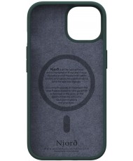 Чохол Njord Salmon Leather MagSafe Case for iPhone 15 Plus Dark Green (NA52SL02)