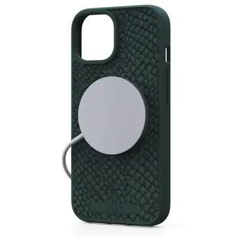 Чехол Njord Salmon Leather MagSafe Case for iPhone 15 Plus Dark Green (NA52SL02)