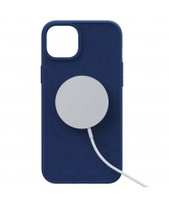 Чехол Njord Suede MagSafe Case for iPhone 15 Navy Blue (NA51SU01)