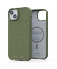 Чехол Njord Suede MagSafe Case for iPhone 15 Plus Olive (NA52SU06)