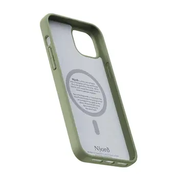 Чехол Njord Suede MagSafe Case for iPhone 15 Plus Olive (NA52SU06)
