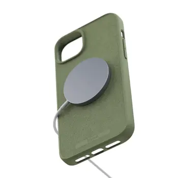 Чехол Njord Suede MagSafe Case for iPhone 15 Plus Olive (NA52SU06)