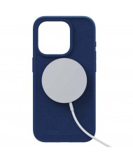 Чохол Njord Suede MagSafe Case for iPhone 15 Pro Navy Blue (NA53SU01)