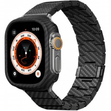 Ремешок Pitaka для Apple Watch 49/45/44mm Carbon Fiber Watch Band Modern (Black/Grey) AWB2307