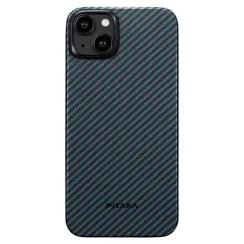Чехол Pitaka MagEZ Case 4 Twill 1500D Black/Blue for iPhone 15 (KI1508)