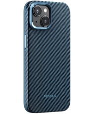 Чохол Pitaka MagEZ Case 4 Twill 1500D Black/Blue for iPhone 15 (KI1508)