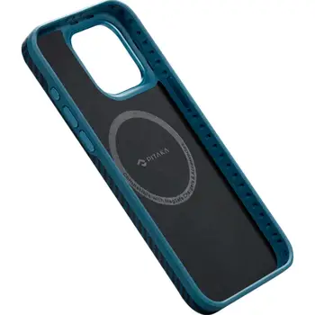 Чохол Pitaka MagEZ Case Pro 4 Twill 1500D Black/Blue for iPhone 15 Pro Max (KI1508PMP)