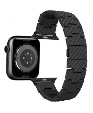 Ремінець Pitaka для Apple Watch 49/45/44mm Carbon Fiber Watch Band Retro (black/grey) AWB2311