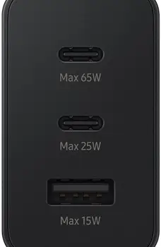 Мережевий зарядний пристрій Samsung 65W Power Adapter Trio (2C+1USB) CN Black (EP-T6530NBEGWW)