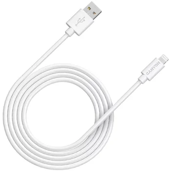 Кабель Canyon Charge & Sync USB-A to Lightning 2m White (CNS-MFIC12W)