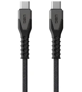 Кабель URBAN ARMOR GEAR Type-C - Type-C 1.5м 60Вт Rugged Kevlar Black/Gray (9B4413114030)