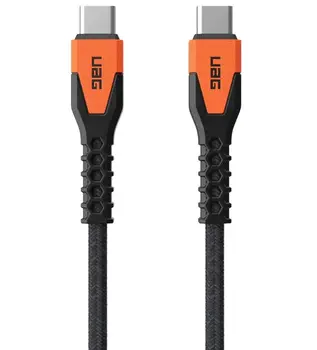 Кабель URBAN ARMOR GEAR Type-C - Type-C 1.5м 60Вт Rugged Kevlar Black/Orange (9B4413114097)
