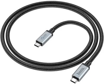 Кабель USB Type-C Hoco US06 USB3.2 Type-C to Type-C 20Gbps 1m Black