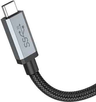 Кабель USB Type-C Hoco US06 USB3.2 Type-C to Type-C 20Gbps 1m Black