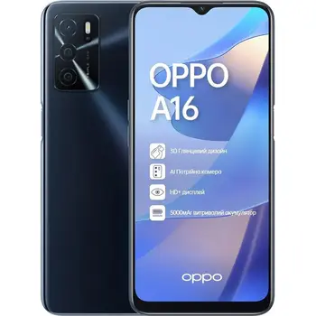 Смартфон Oppo A16 4/64GB Crystal Black