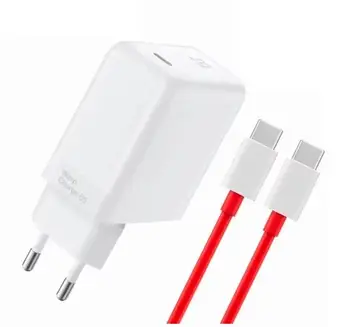 Сетевое зарядное устройство OnePlus Warp charge 65W power adapter and Type-C to Type-C White EU