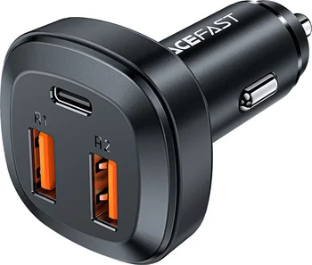 Автомобільний зарядний пристрій Acefast B9 Car Charger 66W (2USB-A/1C) Black