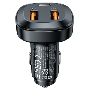 Автомобільний зарядний пристрій Acefast B9 Car Charger 66W (2USB-A/1C) Black