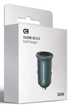 Автомобільний зарядний пристрій ArmorStandart 2xUSB QC3.0 Grey (ARM65438)