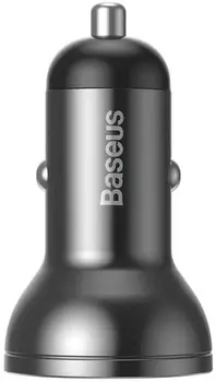 Автомобильное зарядное устройство Baseus Digital Display 2USB 4.8A 24W + 3-in-1 cable Black Suit Grey (TZCCBX-0G)