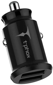 Автомобильное зарядное устройство T-PHOX Charger Set 2.4A Dual + MicroUSB Black (T-S09 SET M B)