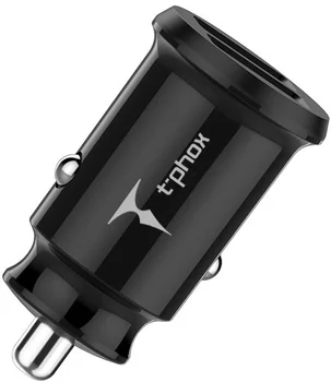 Автомобильное зарядное устройство T-PHOX Charger Set 2.4A Dual + MicroUSB Black (T-S09 SET M B)