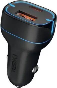 Автомобільний зарядний пристрій Yoki Led Series PD/QC 20W Black (YK-C20PD)