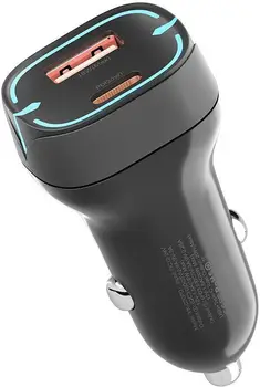 Автомобільний зарядний пристрій Yoki Led Series PD/QC 20W Black (YK-C20PD)