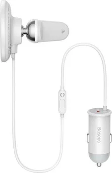 Автомобильный держатель Baseus CW01 Magnetic Wireless Charging Car Mount 40W with USB-C White (SUCX040102)