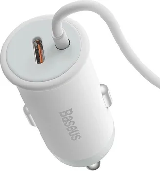 Автомобильный держатель Baseus CW01 Magnetic Wireless Charging Car Mount 40W with USB-C White (SUCX040102)