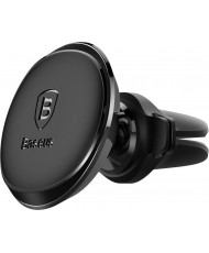 Автомобільний тримач Baseus Magnetic Air Vent Car Mount With Cable Clip Black (SUGX020001)